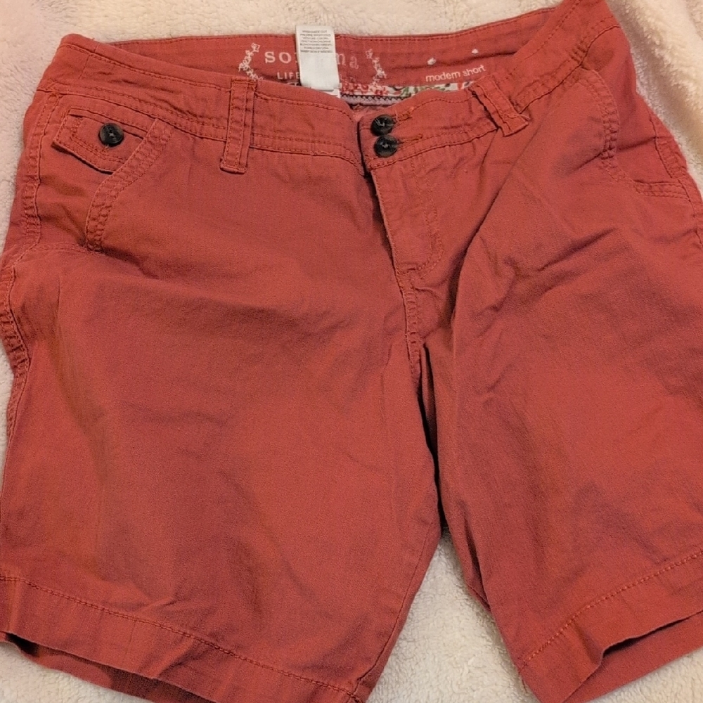 Sonoma Brown Bermuda Shorts Casual Cotton Blend